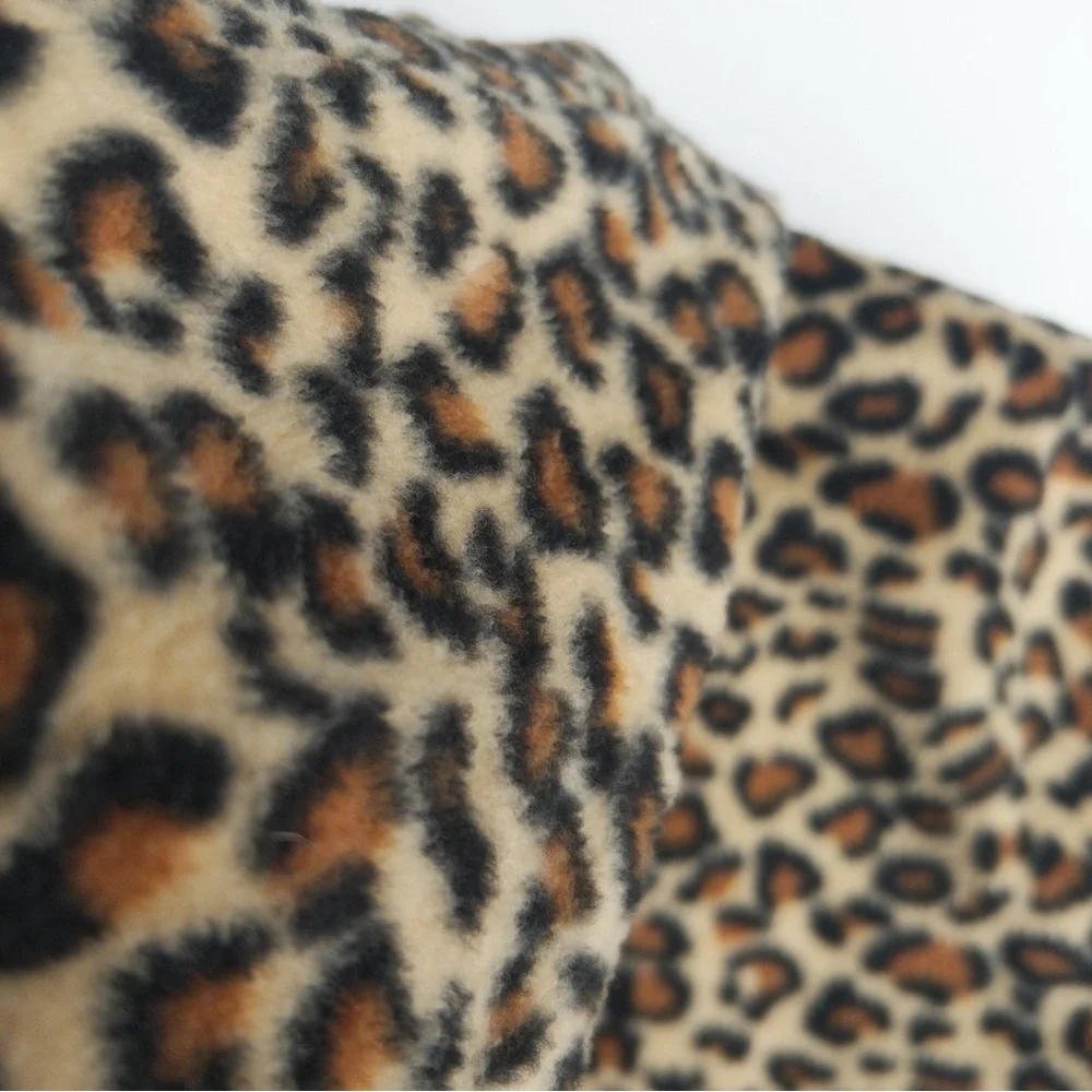 Nick‎ & Sarah Cheetah Fleece Jacket Womens XL Leopard Hoodie Hooded Full Zip